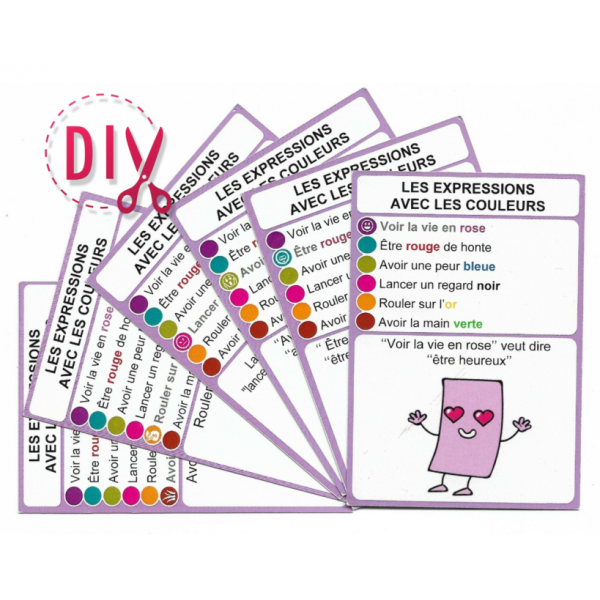 Les expressions avec les couleurs - DIY - SoCartes est un jeu de société pour les enfants