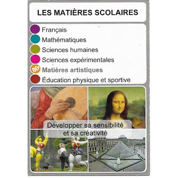 Les matières scolaires comprennent français, mathématiques, sciences humaines, sciences expérimentales, matières artistiques et éducation physique et sportive.